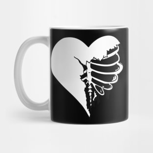 Skeleton Heart Emo Love Gothic Grunge Tattoo skull Halloween Mug